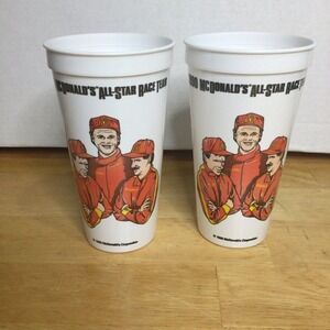 1990 McDonald's All-Star Race Team Cups LOT of 2 Coca-Cola NASCAR Dale Earnhardt